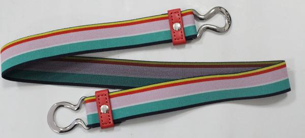 Rainbow Elastic Tape Womens Stretch Belts PU Part / Nickel Buckles Available
