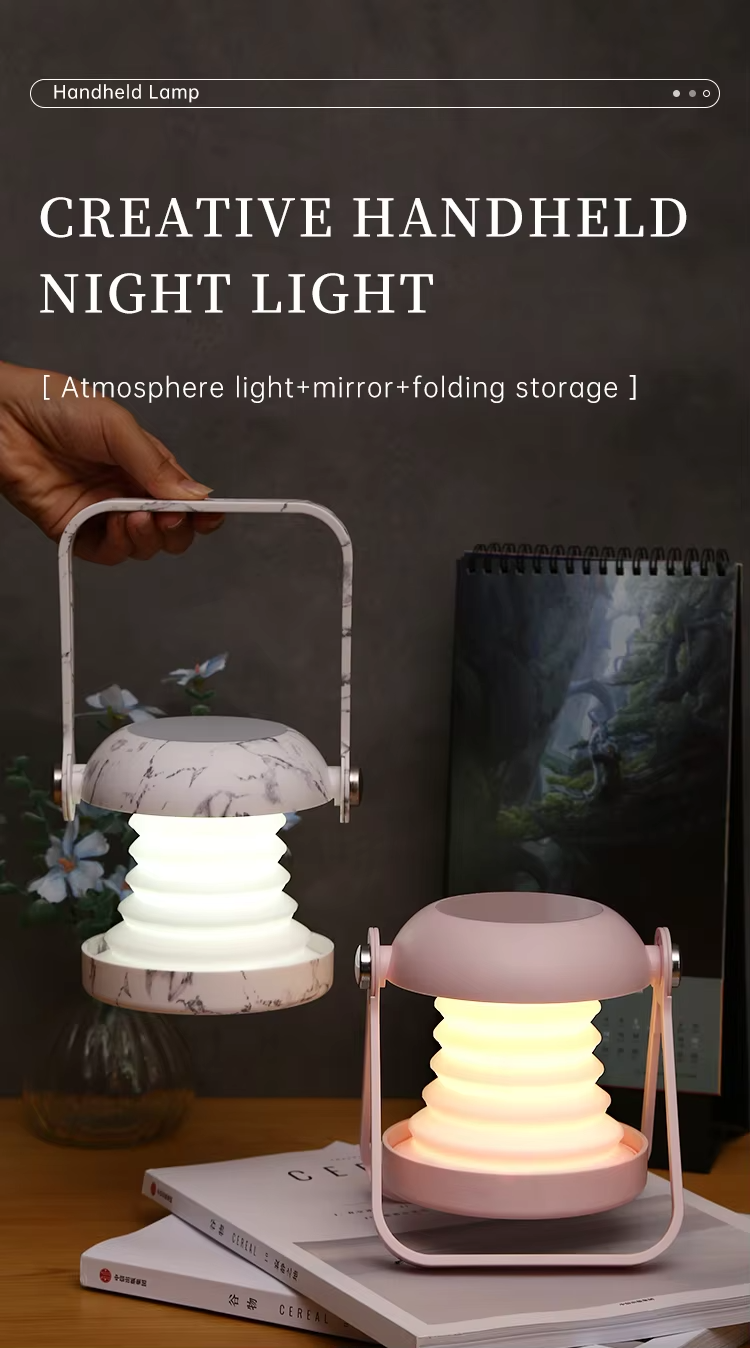 Folding LED Night Light Portable LED Lantern Lamp Rechargeable For Bedroom