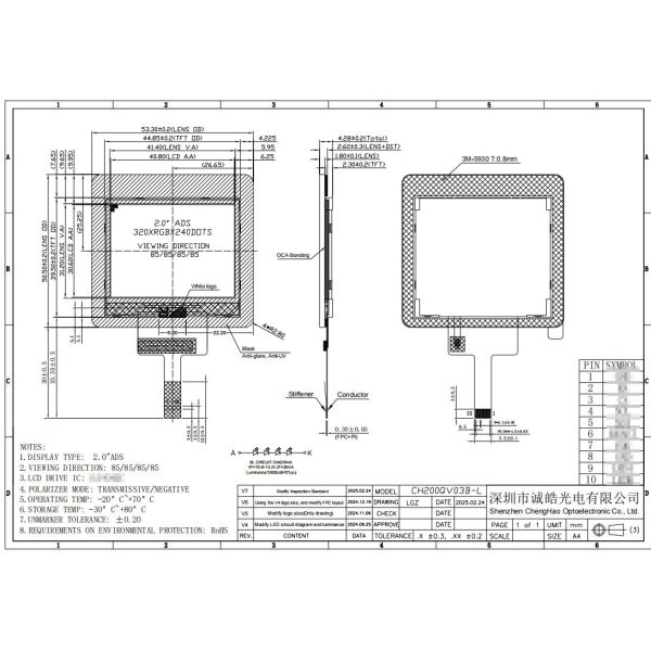 1000  High Brightness  Small Lcd Panel 320*240 Pixels with Black Glass Cover