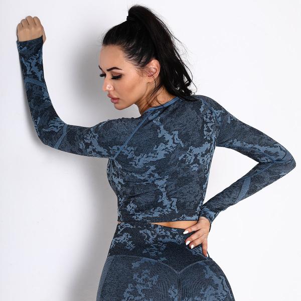 Instagram seamlessly camouflage tight-fitting sweat-absorbing breathable yoga clothes women's running fitness clothes