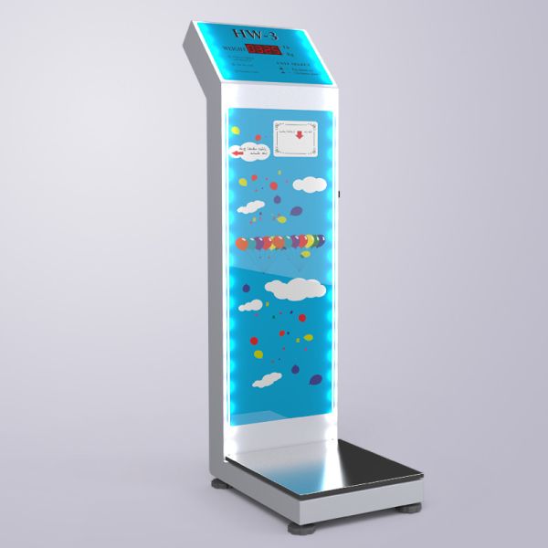 Hotel Human and Luggage Weight Checking Coin Operated Machine Packing Size 127*35*45cm