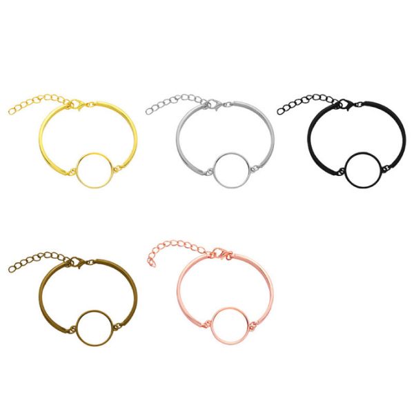 Mujeres Joyería Elegante Brazalete de Sublimación Blancos DIY Brazaletes de Encanto de Sublimación personalizados