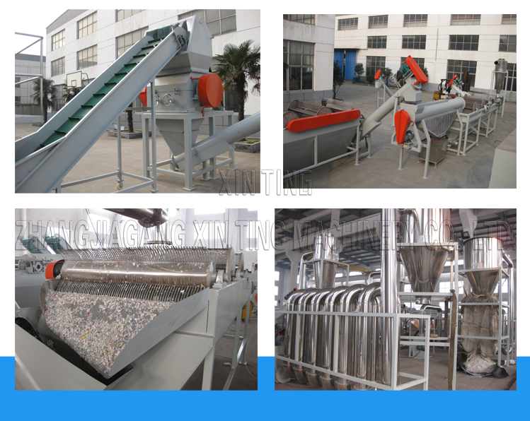 Waste Plastic Bottle Recycling Machine Crushing Hot Washing Cold Washing Dewatering
