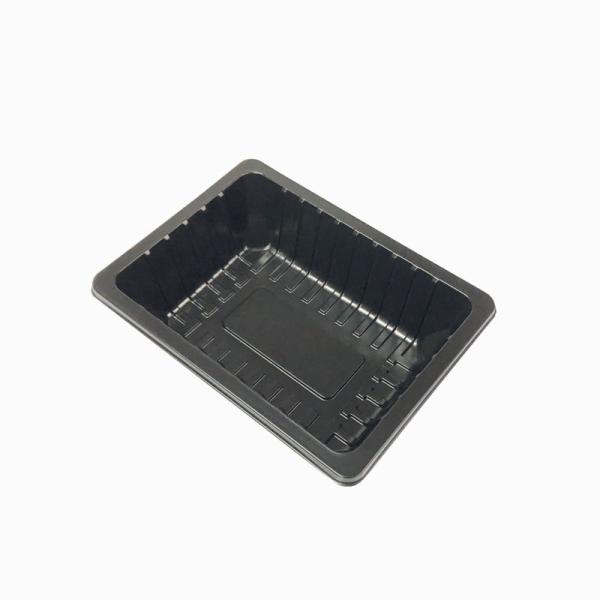 Heat Sealable Black PP Frozen Seafood Tray Food-Safe Packaging