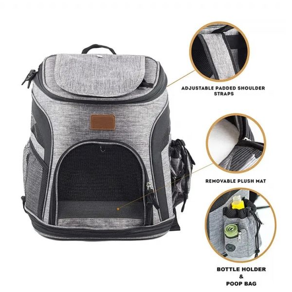 Expandable Travel Carry Pet Carrier Backpack Airline Approved