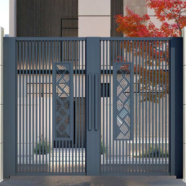 Security Design Villa Front Aluminum Gate Anti Theft Door Art Courtyard Aluminium Pedestrian Gate
