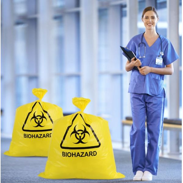 Полиэтиленовые пакеты HDPE сопротивления прокола Autoclavable желтые для больниц