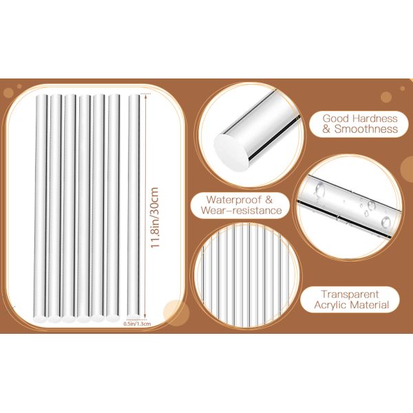 Acrylic Rods 1/8 Inch Diameter Acrylic Dowel Rods Round Acrylic Sticks Acrylic Strip DIY Crafts Party Decorations