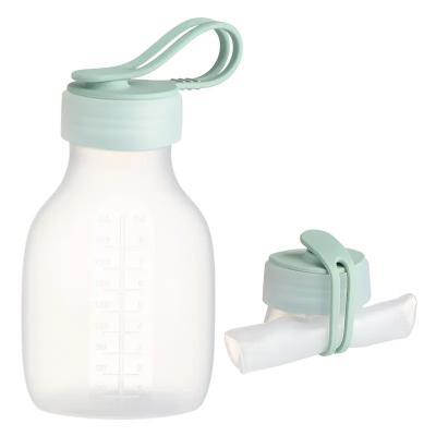 Food Grade Silicone Baby Milk Storage Tank With Straw Customizable