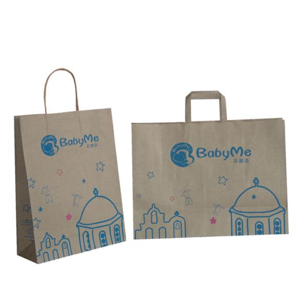Sacos impressos do almoço do papel de embalagem de Brown que empacotam com o fornecedor de papel liso do punho
