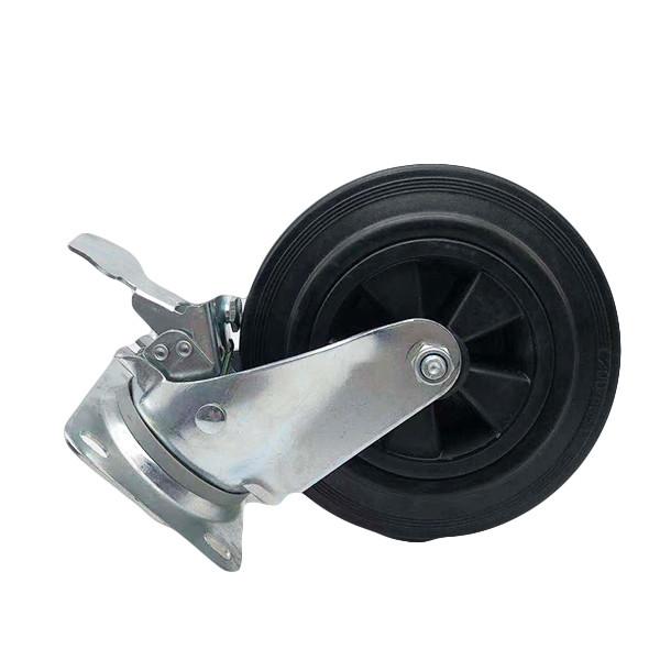 200mm  8 Inch Rubber Caster Wear Resistance For Junk Box