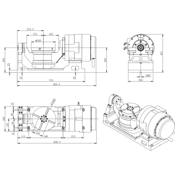 High Speed DD Motor Direct Drive CNC Rotary Indexer Table with 4th & 5th Axis Configurations
