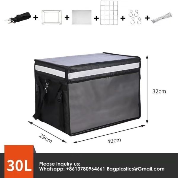 Insulated Food Delivery Bag With 4 Cup Holders/Drink Carriers, Large Catering Thermal Bag, Pizza Warmer Carrying Case, Insulated Hot & Cooler Bags For Beverages, Grocery, Food Transport