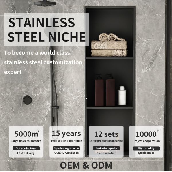 Rust Resistant Stainless Steel Shower Niche Fireproof  Beautiful With LED Light