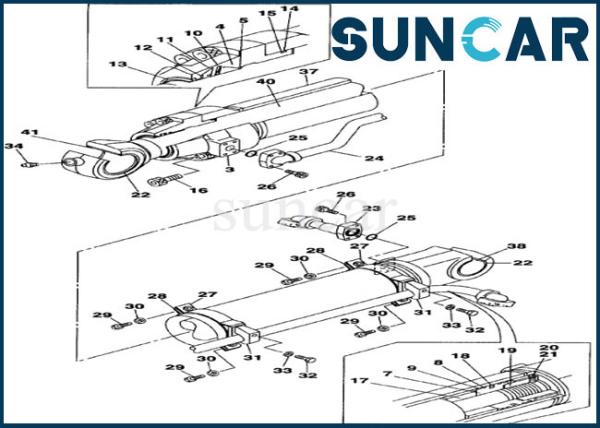 Excavatrice de Auto-détachement de cas de Kit For CX700B CX700 de joint de cylindre du contrepoids LZ00464
