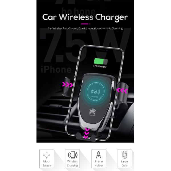 Portable Type C QI Standard 10W Smart Sensor Phone Holder