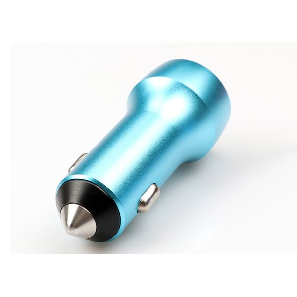 All Metal Aluminum Alloy 3.1A Car Phone Charger , Dual Usb Port Cell Phone Car Charger