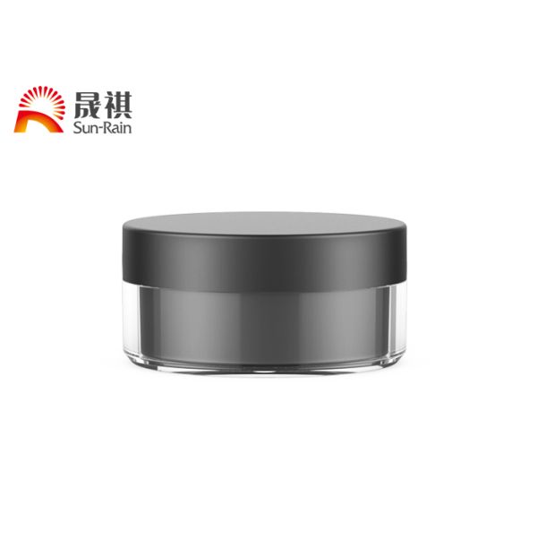 Frasco plástico cosmético do preto dobro da parede 100g com o parafuso na tampa e na colher