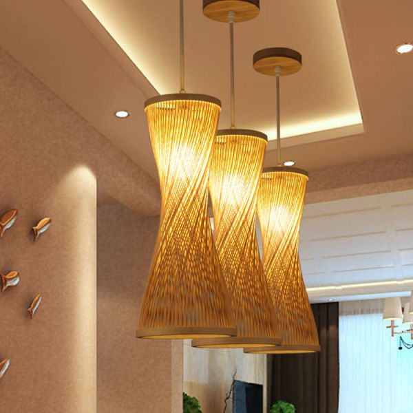 Modern jute pendant lights For Living room Bedroom Restaurant Lighting Fixtures (WH-WP-16)