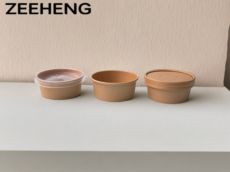ZEEHENG Kraft Paper Ice Cream Cup с купольной крышкой 6 унций