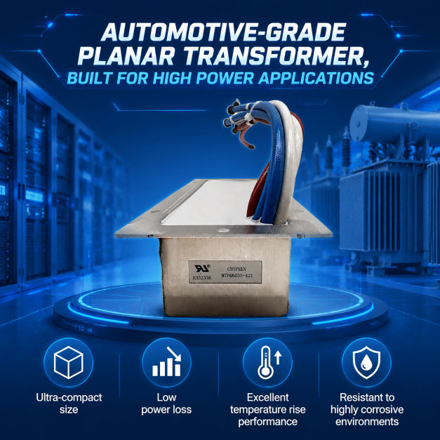Low Loss Efficient PQ6035 High Frequency Transformer for Heavy Duty Device