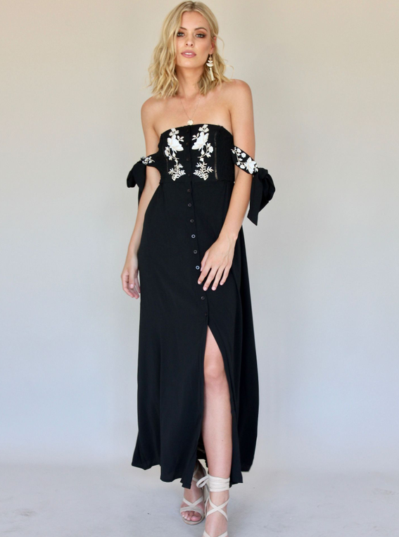 New Boho Off Shoulder Summer Backless Maxi Dresses With Tie Up Sleeves