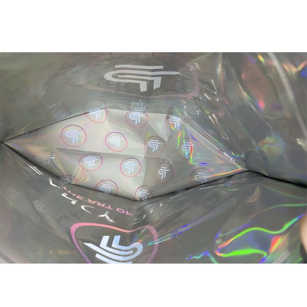 Gravure Printing PE Plastic 35g Glossy Pure Gold Mylar Plastic Stand Pouch Food Packaging Die Cut Mylar Bag