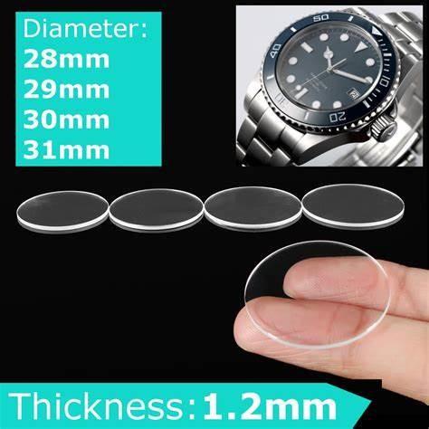 Dome Sapphire Crystal Watch Face , Mineral Glass Watch Face 25.0mm