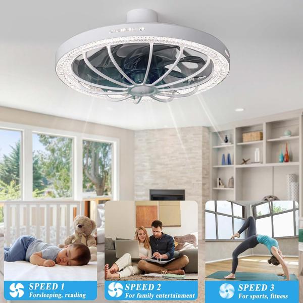 Wholesale factory Moving Head Intelligent Dimming Home Decor Ceiling Fan 360 Rotating Remote Control