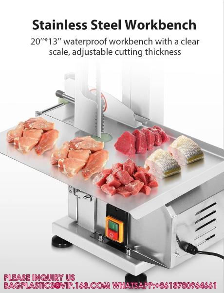 Electric Meat Bone Saw 750W Band Saw Commercial Meat Saw For Butcher Cutting Frozen Meat Into Slice Bandsaw Machine