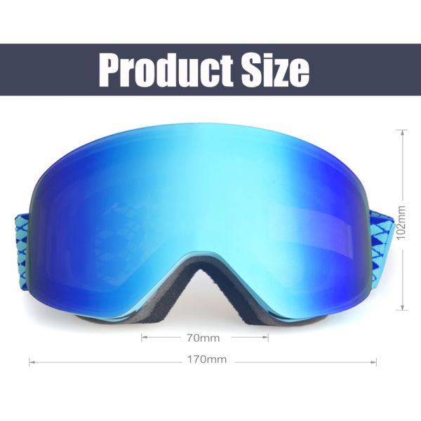 Customized Logo Anti-fog Double Lens Magnet Snow Ski Goggles for Outdoor Activities