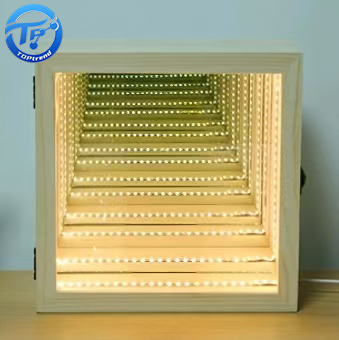 OEM LED Infinity Mirror USB Wooden Decor Gift Ornament Infinity Display Box