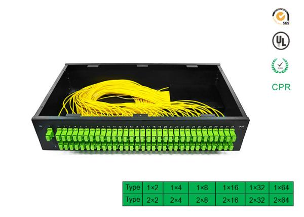 Factory directly selling price for 1x64 PLC Optical Fiber Splitter Rack optical splitter with SC APC connector