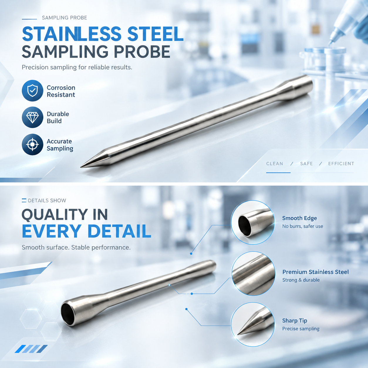 Customized Tapered Tip Hollow Guide Tube With Sharp Conical Head