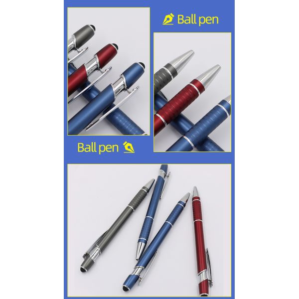 Écran tactile stylo à bille en aluminium en métal 2 en 1 stylo à bille Maggi Multi-Colours Logo