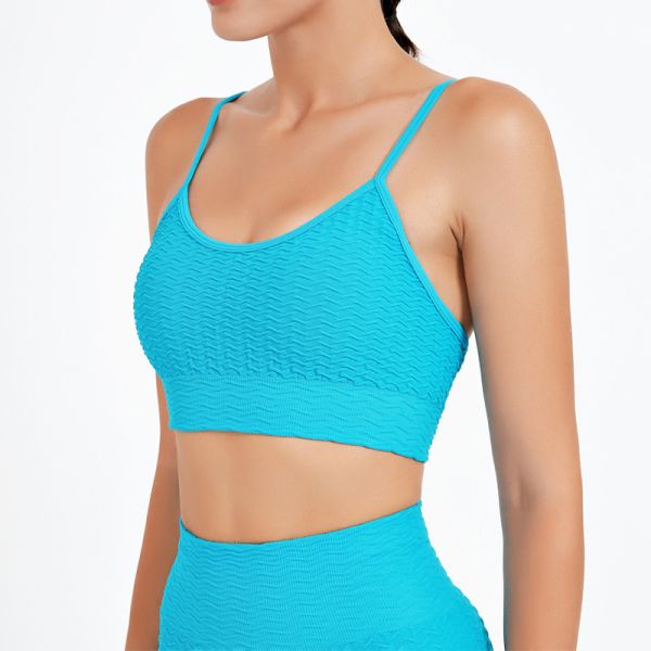 Бюстгальтер разминки верхней части фитнеса женщин хлопка полиэстера поддерживающий для танцев