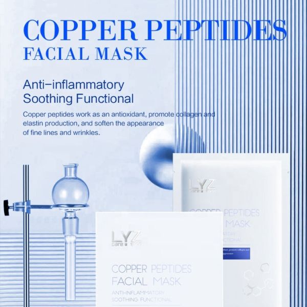 OEM Factory Microneedling Care HA Blue Copper Peptide Skin Care Mask Hyaluronic Acid Facial Mask for Face Nose Repair Free