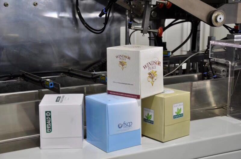 380V 50HZ 3 Phase Facial Tissue Box Packing Machine 65 Boxes/Min