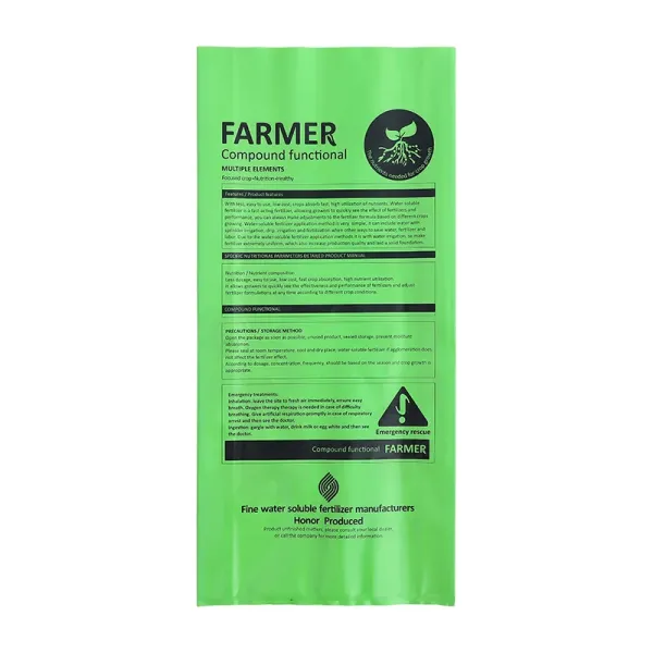 20kg Custom Printed Flat NPK Fertilizer Bag Waterproof ISO9001