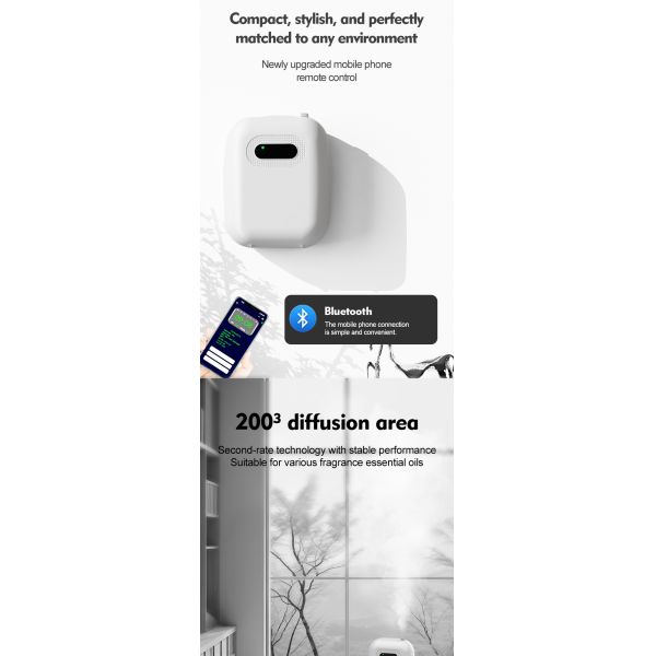 2.5W 5V Commercial Mini Fragrance Oil Diffuser 180ML Wall Mounted Electric Scent Diffuser Machine Smart Aroma Diffuser