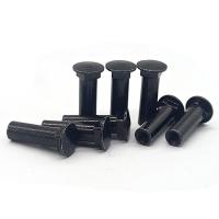 Noix de fût en acier inoxydable à tête plate Noix de fût à manche noire M3