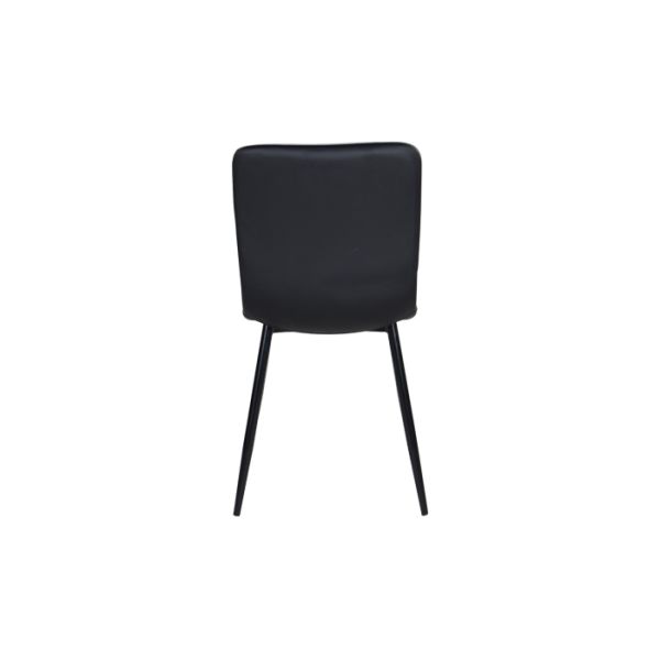 Four Tapered Metal Legs Grey Side Chair With Polyurethane Upholstered