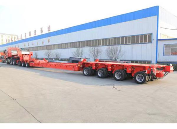 200T Hydraulic Multi Axis Low Flat Bed Semi Trailer With Jost Kingpin