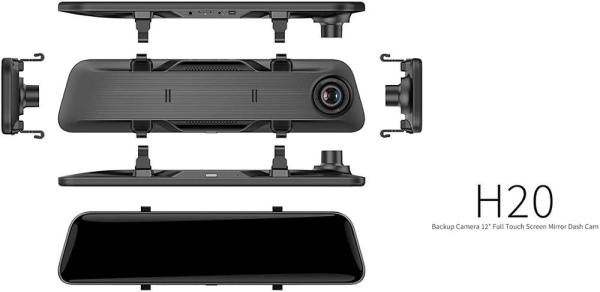 Backup GPS 12 Inch HD 2K 1080P Dash Cam Touch Screen Night Vision