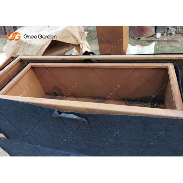 Custom Metal Steel Plant Pots Modern Design Long Box Corten Steel Planter