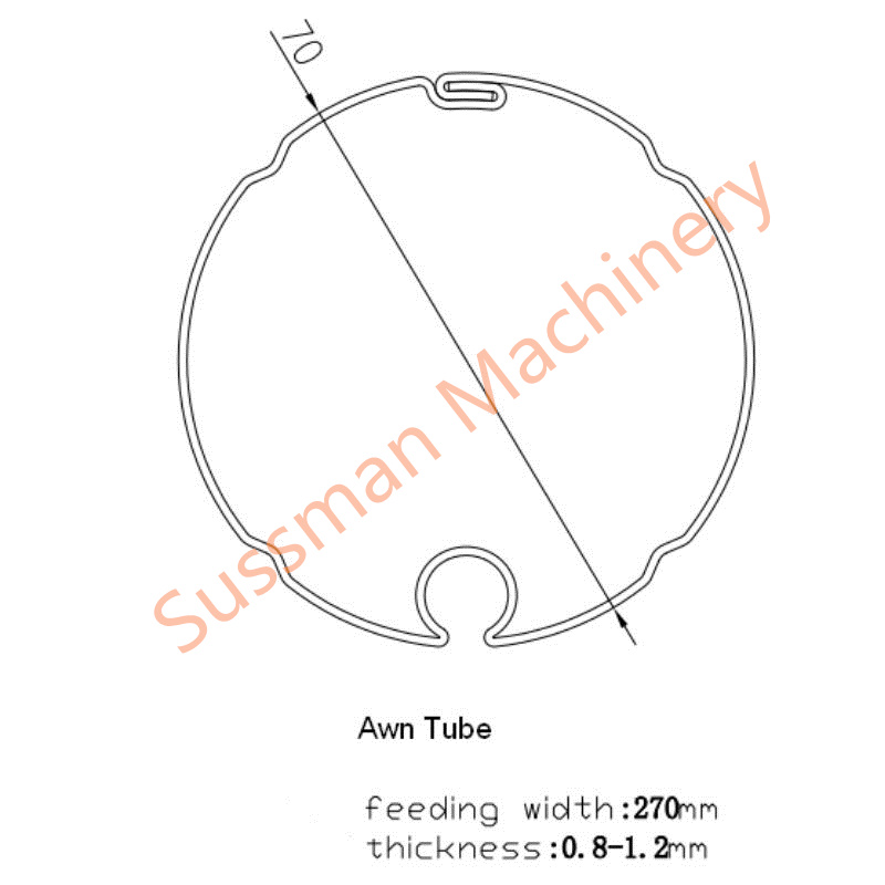 крен трубки трубы тента диаметра 78mm формируя машину, крен ролика слепой формируя машину