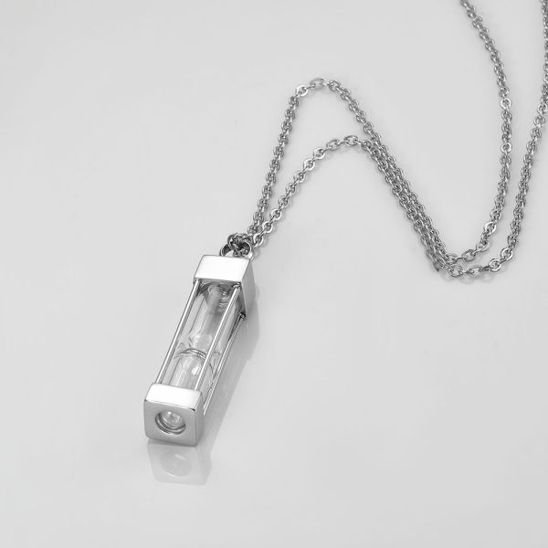 Jewelry Main Material 316L Stainless Steel Timeless Hourglass Glass Cremation Pendant