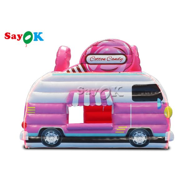 Inflatable Lawn Tent 4.5x3x3.8m Pink Car Shape Inflatable Air Tent Candy Food Floss Booth For Outdoor