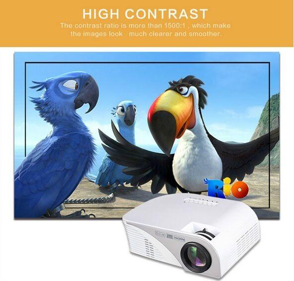 1200 Lumens 800x480 HDMI/AV/VGA/USB Input LED Video Projector HD Home Theater Projector