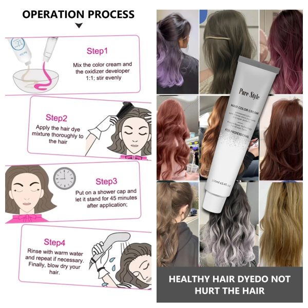 Private Label Hair Coloring Product Organic Hair Dye with 47 Colors Hair Dye Cream Wholesale Hair Color Manufacturer